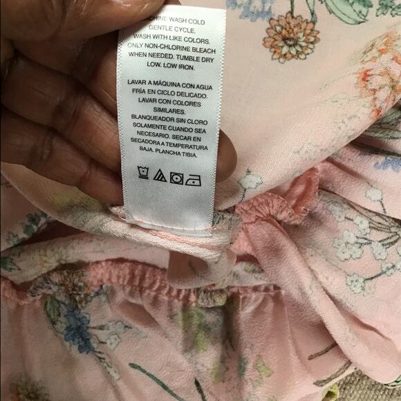 Scoop NYC  Floral Wrap Dress Blush Pink Wildflower Ruffle Long Sleeve Size 3X - Picture 8 of 12